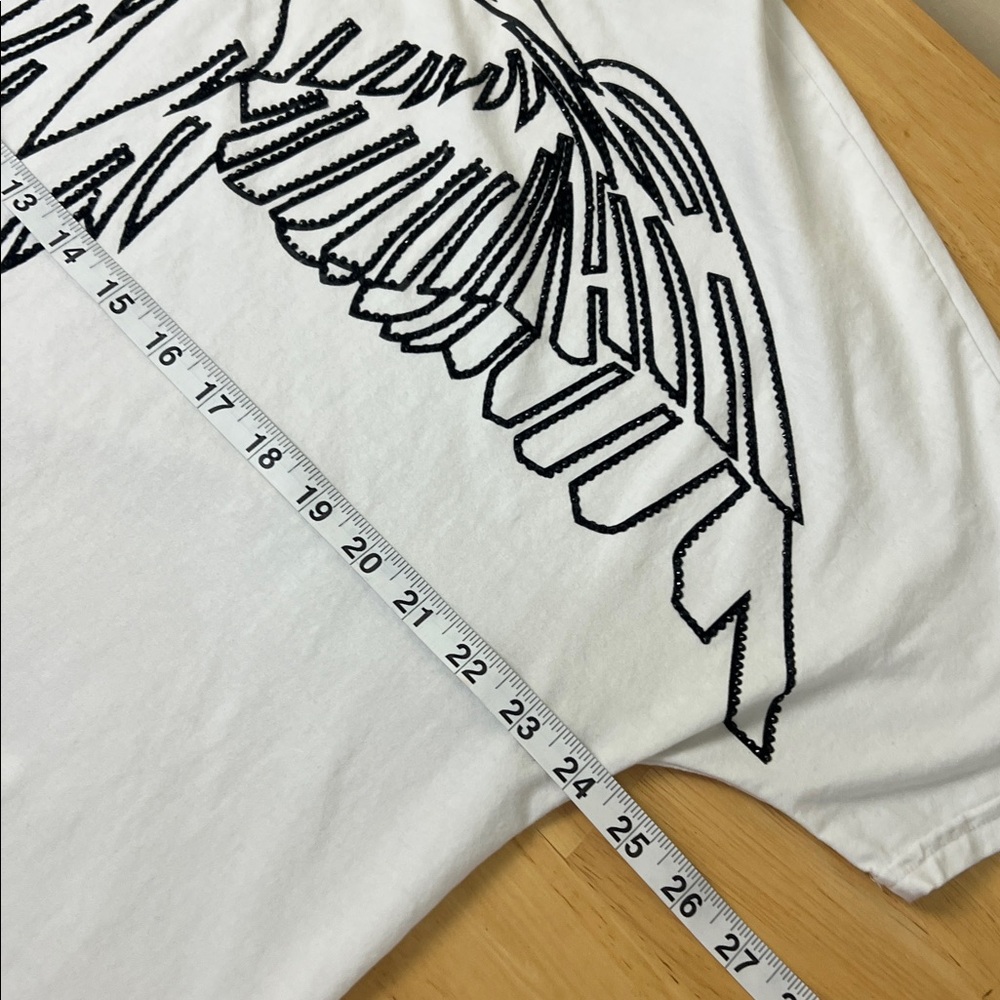 HEADS OR TAILS Rhinestone Studded Graphic Printed T-Shirt, Slim Fit Crewneck Tee - Picture 4 of 7